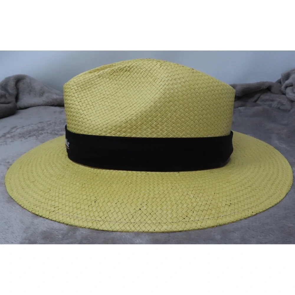 Ahead Fine Hats S/M Dancing Rabbit Golf Club Panama 50+ Yellow‎ Straw NEW